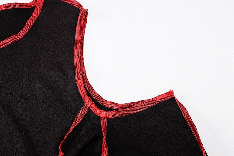 Goth Hollow Out Long Sleeve Crop Top