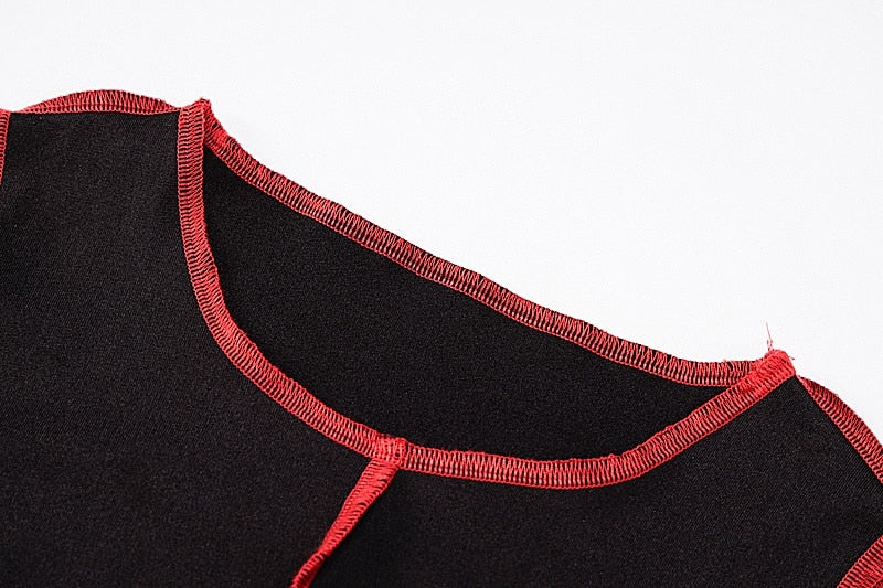 Goth Hollow Out Long Sleeve Crop Top