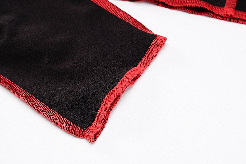 Goth Hollow Out Long Sleeve Crop Top