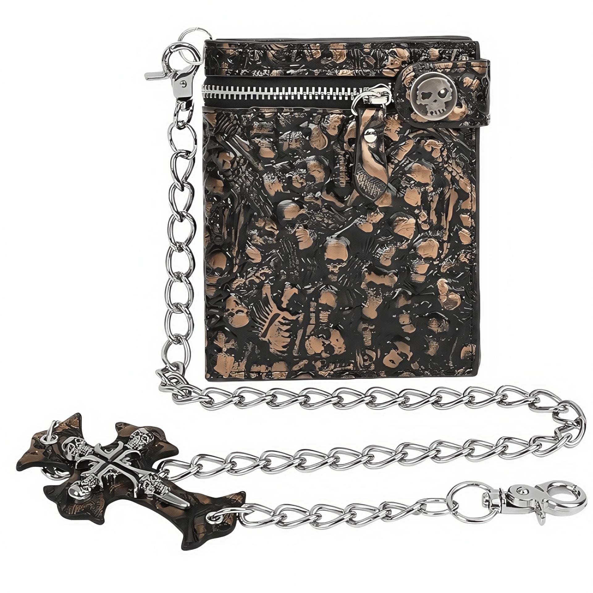 Men's Gothic Punk Death Skull Motorcycle Wallet