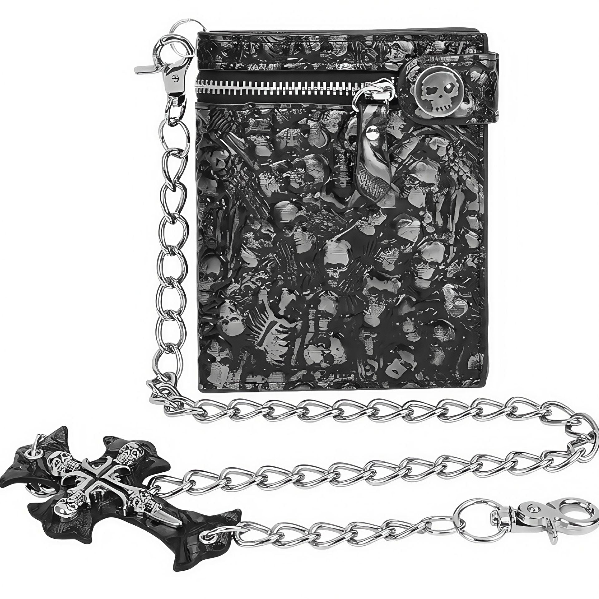 Men's Gothic Punk Death Skull Motorcycle Wallet