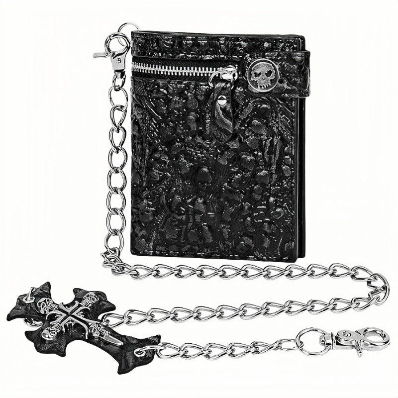 Men's Gothic Punk Death Skull Motorcycle Wallet