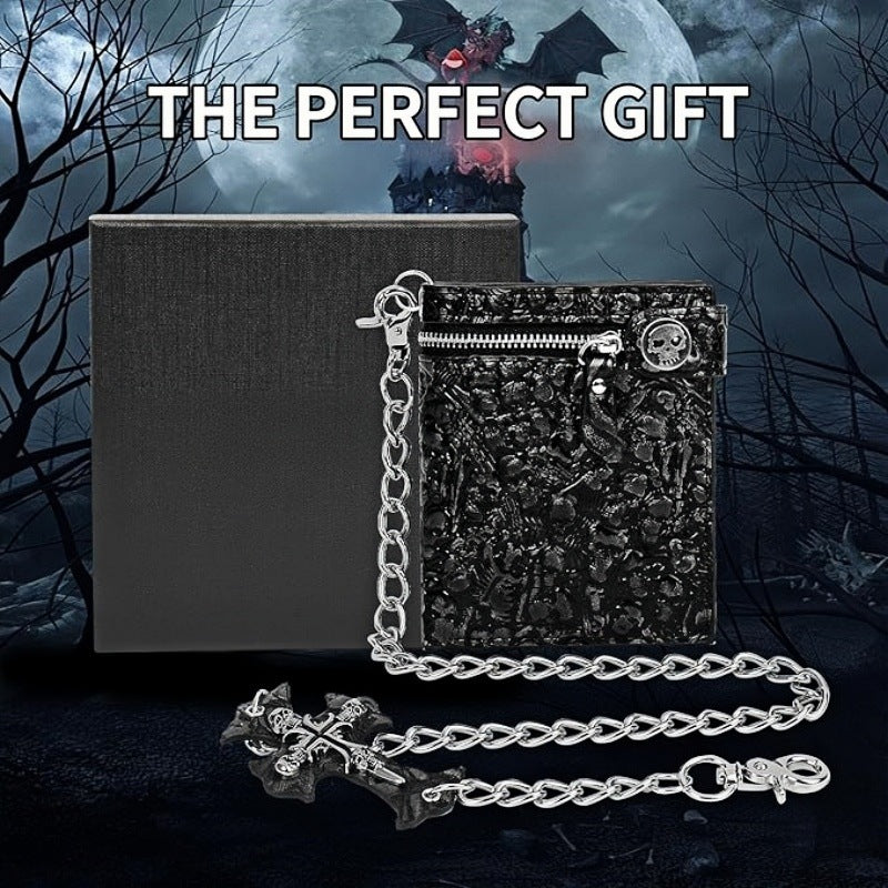 Men's Gothic Punk Death Skull Motorcycle Wallet
