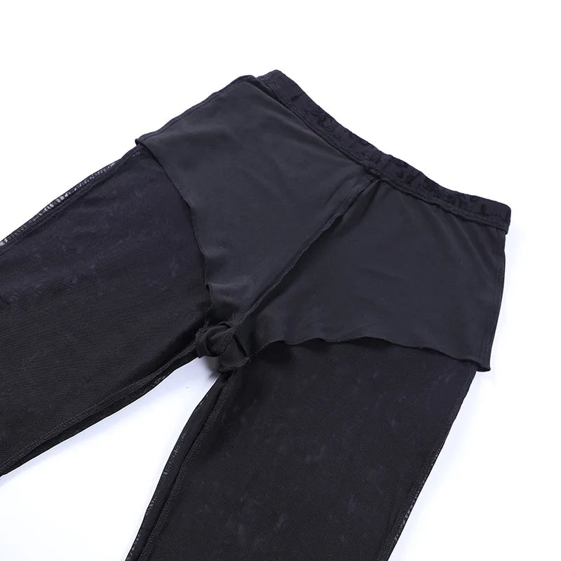 Lace High Waist Flare Pants