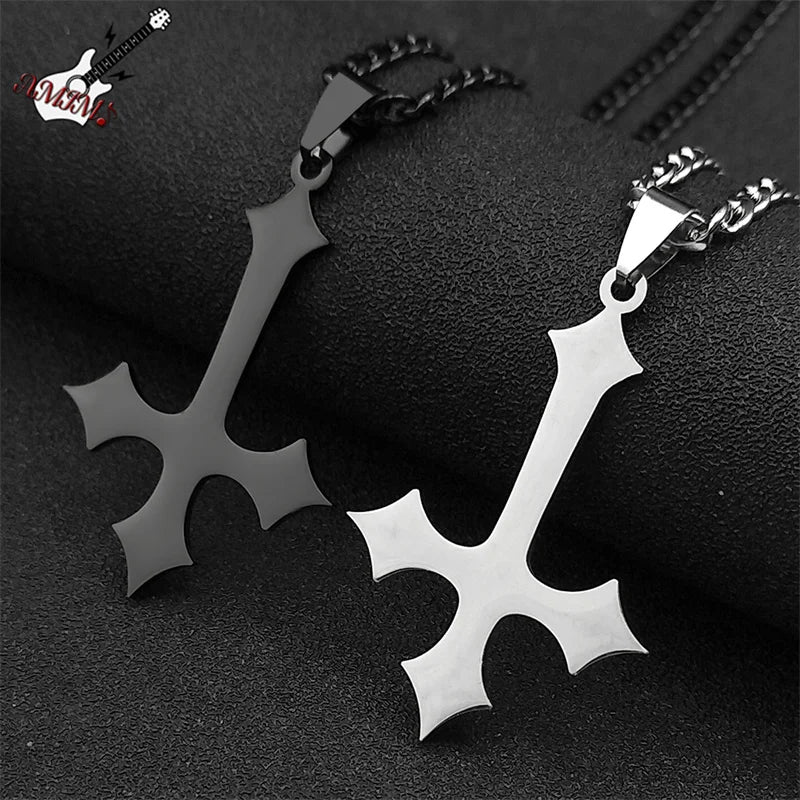Inverted Cross Pendant Necklace