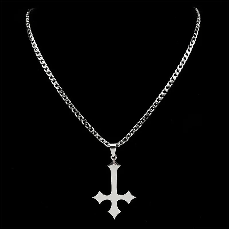 Inverted Cross Pendant Necklace
