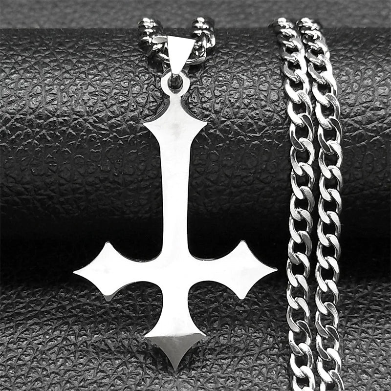Inverted Cross Pendant Necklace