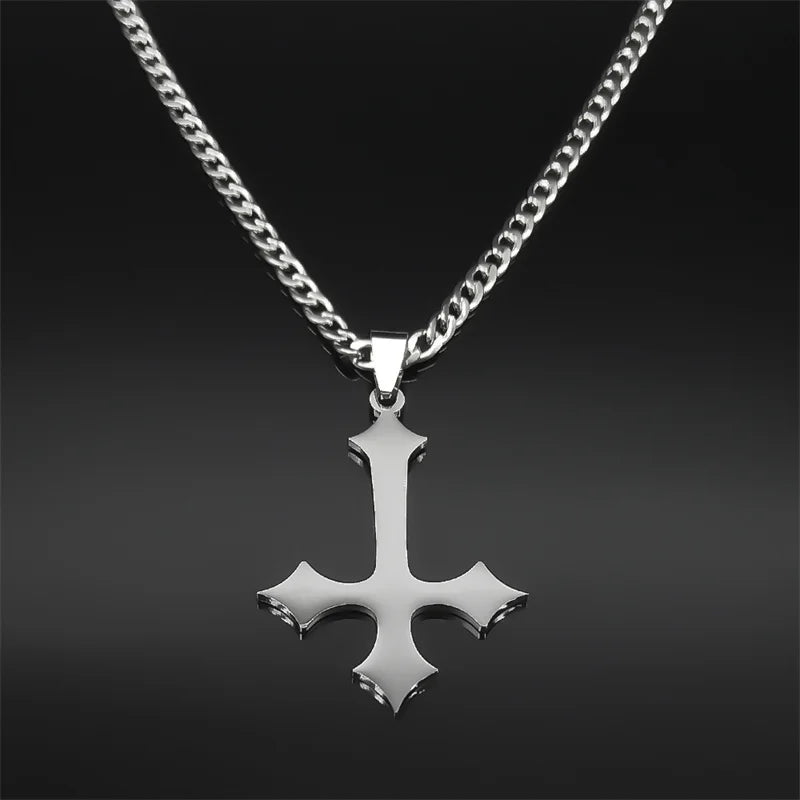 Inverted Cross Pendant Necklace