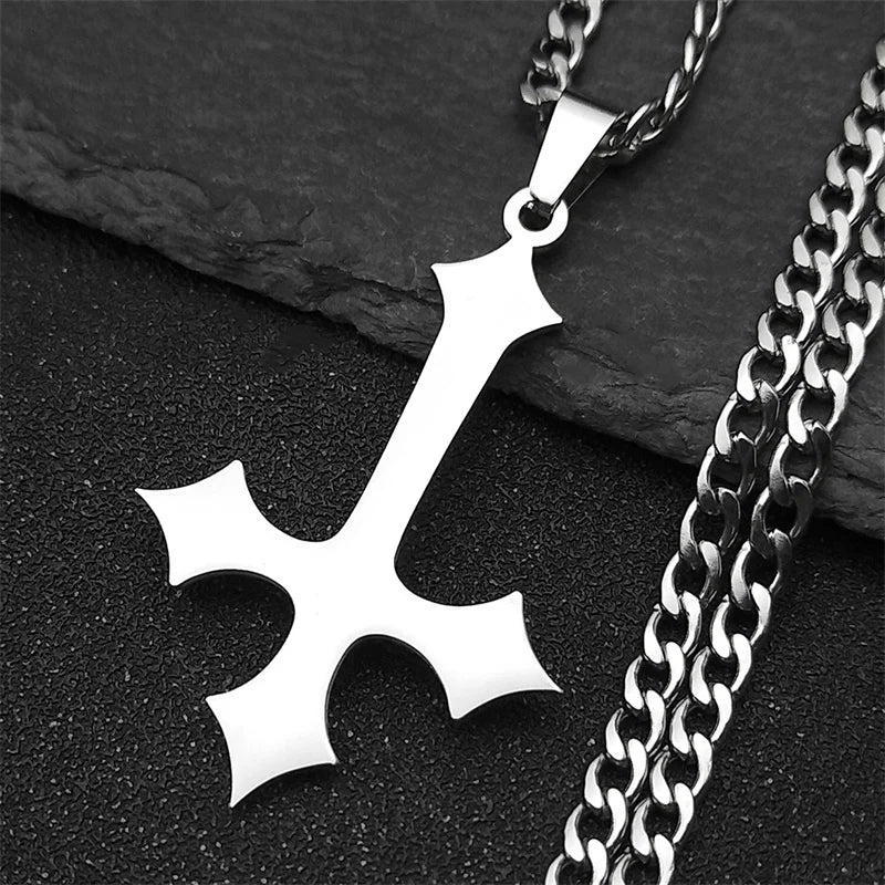 Inverted Cross Pendant Necklace