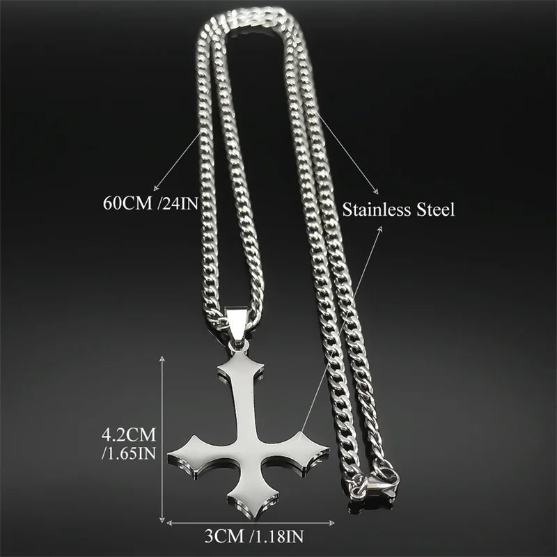 Inverted Cross Pendant Necklace