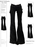 Dark Academia Low Rise Flare Jeans