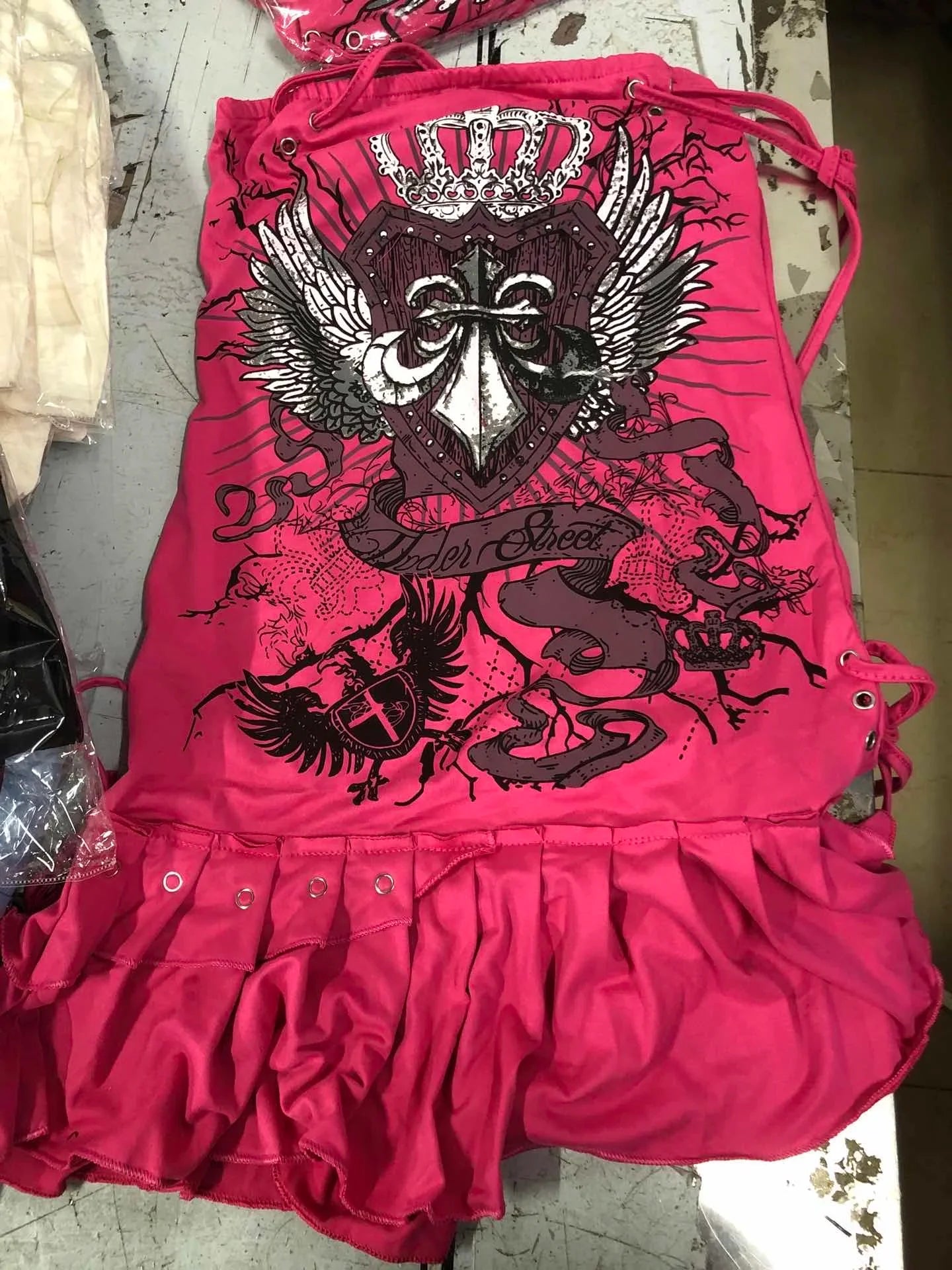 Y2K Gothic Bow Suspender Mini Dress