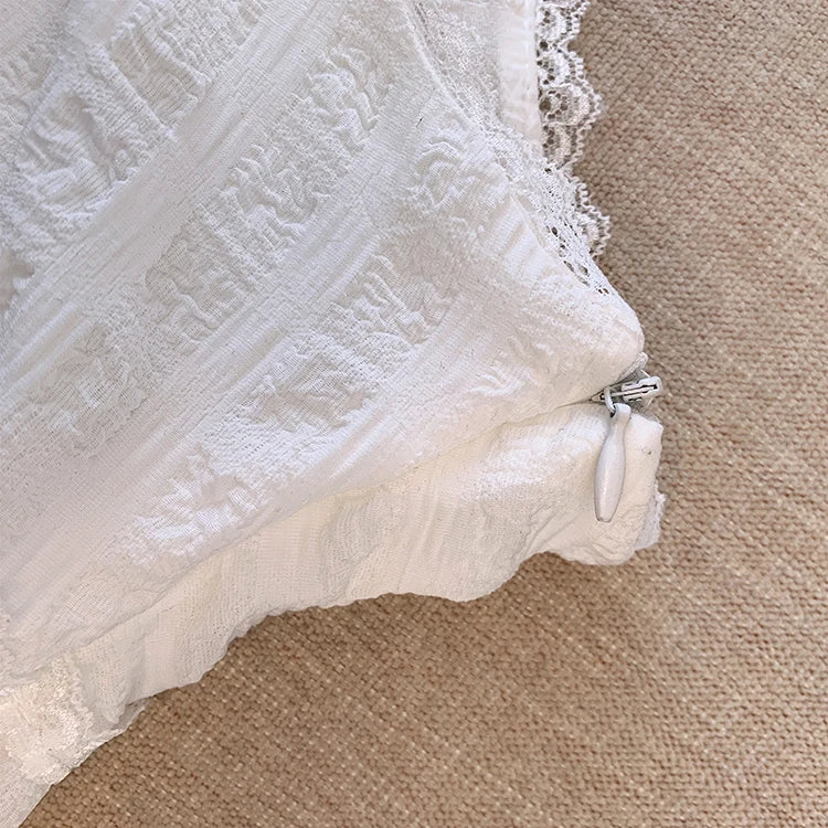 Balletcore Lace Trim Ruffled Mini Skirt