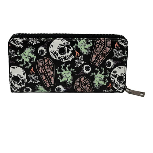 Coffins and Skulls Clutch Wallet