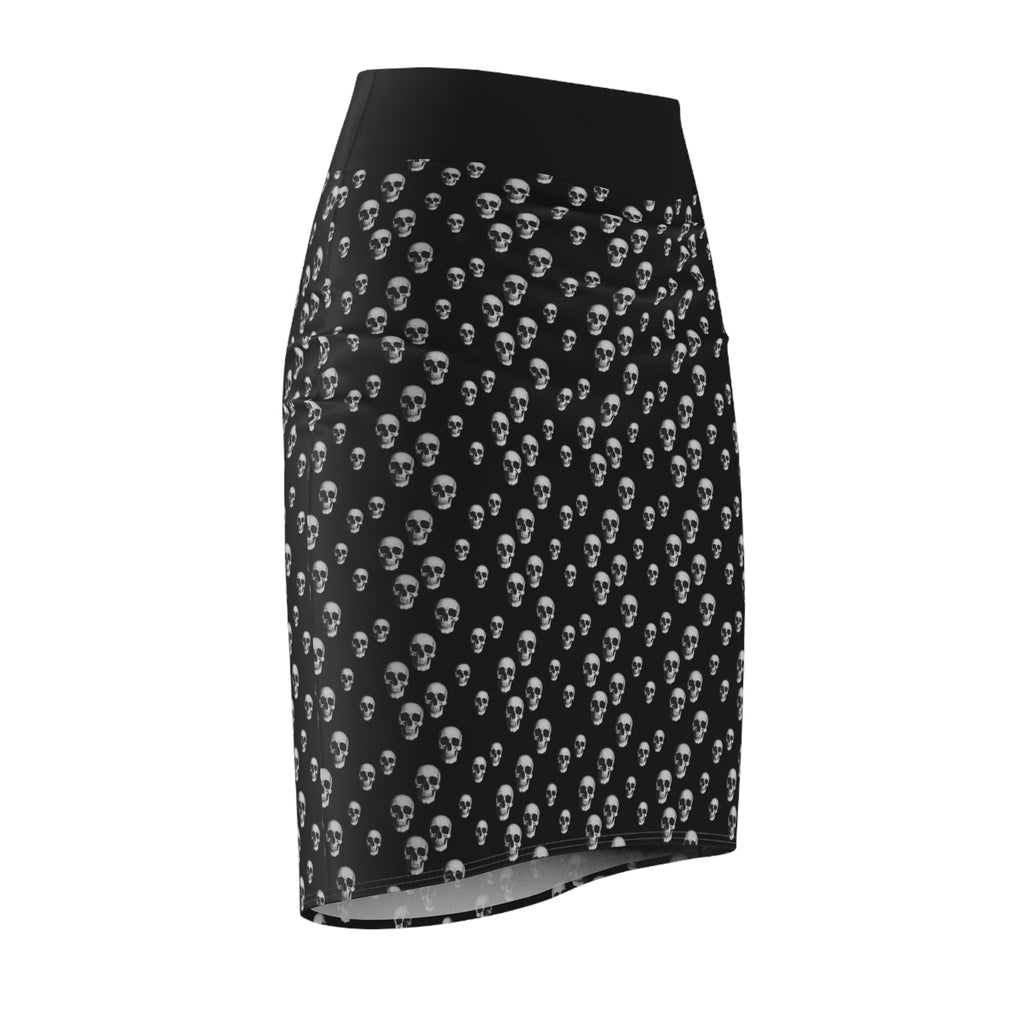 Gothic Skull Pencil Skirt | Edgy Fashion Statement | Women's AOP Skirt, Halloween Outfit, Alternative Style, Everyday Wear, Festival Look