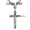 Gothic Crucifix Cross Necklace — Silver