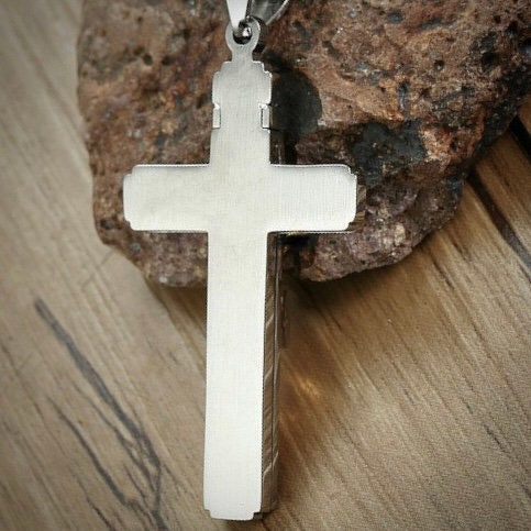 Gothic Crucifix Cross Necklace — Silver