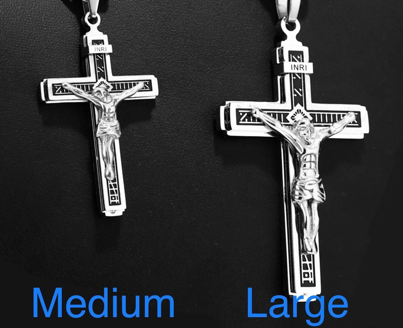 Gothic Crucifix Cross Necklace — Silver