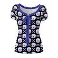 Sweetheart Skull Puff Sleeve Blouse